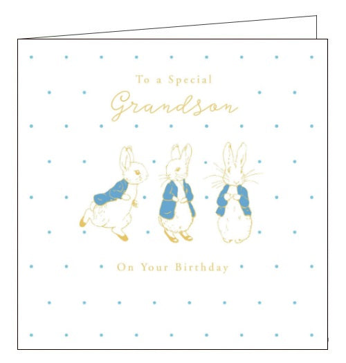 Handgemachte Geburtstagskarte 'Happy 4th Birthday Grandson' Von White Cotton Cards – 16x16 Cm Mit Strass