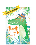 Tiger and Crocodile - pack of 8 thank you cards
