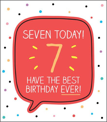 Seven today - Happy Jackson 7th birthday card