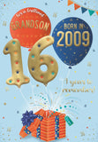Grandson you were born in 2009 - 16th birthday card