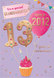 Granddaughter, you were born in 2012 - 13th birthday card