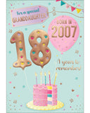 Celebrate your granddaughter's special day with a gift that will take her back in time! This clever 18th birthday card features intriguing tidbits and factoids about the year she was born. Discover together the top hits, blockbuster films, and noteworthy events that made 2007 a year to remember. Show her that she's one of a kind with this charming and amusing 18th birthday card.