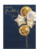 Gold balloons - birthday card
