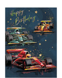 Racing cars - birthday card