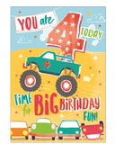 Time for big birthday fun - 4th Birthday card