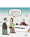 The apostrophe - blank greetings card