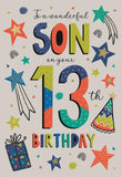 Wonderful Son 13th Birthday card