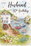 Special Husband on Your 80th Birthday card