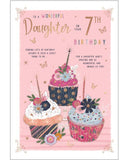 To a wonderful Daughter on your 7th Birthday card