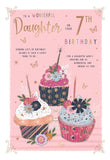 To a wonderful Daughter on your 7th Birthday card