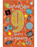 To a special Grandson on your 9th Birthday card