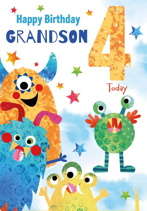 Grandson 4th  Birthday card