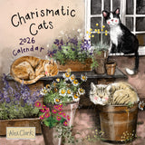 Alex Clark's Charismatic Cats 2026 Calendar – Month-to-View Wall Planner with UK Holidays