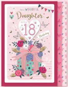 Daughter on your 18th birthday - Boxed Keepsake card