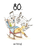 Rockin'! - Camilla and Rose funny 80th Birthday card