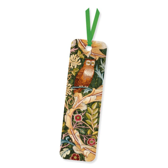 This bookmark is decorated with detail from an embroidery created by Morris & Co. in about 1895, showing an owl perched on swirling foliage. This wall hanging, by William Morris' decorative arts manufacturer, Morris & Co., is currently held by the V&A museum. These bookmarks are a great gift for every book lover - be they friend, family or yourself.