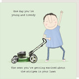 Stripes in the lawn - Rosie Made a Thing Birthday card