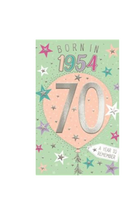 Born in 1954 - 70th birthday card (female)