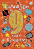 To a special Grandson on your 9th Birthday card