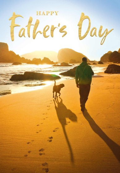 Walk on the beach - Father's Day card