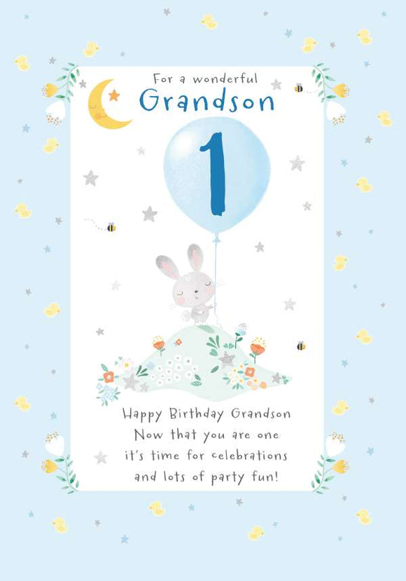 Grandson 1st Birthday card