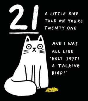A talking bird! - 21st Birthday card