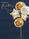 Gold balloons - birthday card