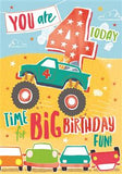 Time for big birthday fun - 4th Birthday card