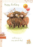 Highland cows  Birthday card