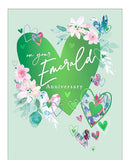 On your Emerald Wedding Anniversary card