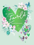 On your Emerald Wedding Anniversary card