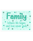 Family, where life begins - Retro metal sign