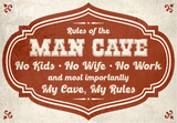 Rules of the MAN CAVE - Retro metal sign