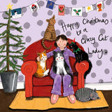 Crazy Cat Lady - Alex Clark Christmas card