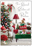 Sister & Partner Christmas card - Jonny Javelin Christmas card