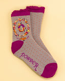 Alphabet ladies ankle socks - Powder UK