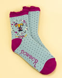 Alphabet ladies ankle socks - Powder UK