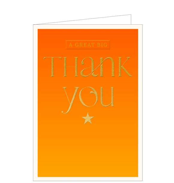 A simple thank you card with gold text that expresses it well 