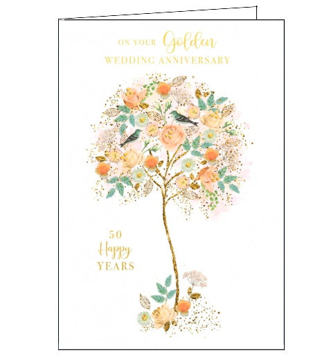 Abacus 50th anniversary golden wedding card