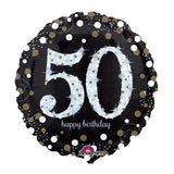 50th Birthday, confetti -Helium Balloons