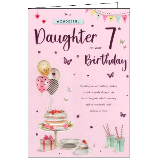 ICG For a wonderful daughter on your 7th Birthday card Nickery Nook