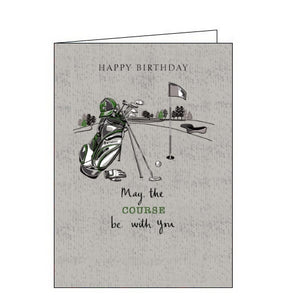 Noel Tatt may the course be with you golf birthday card