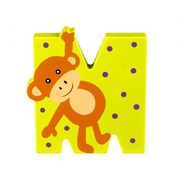 M is for Monkey - Wooden alphabet letters