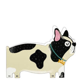This adorable and unusual blank greetings card is cut into the shape of a lovely french bulldog dog, complete with a smart collar and heart-shaped nose. This card is blank inside so can be used for any occasion.