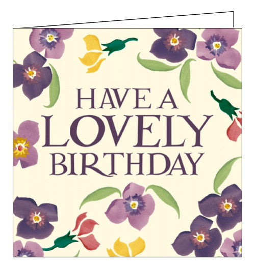 Woodmansterne purple pansies emma bridgewater birthday card