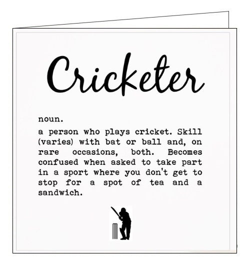 Cricket themed cards, cricket birthday cards, blank cricket cards,