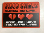 Video Games - vintage metal sign