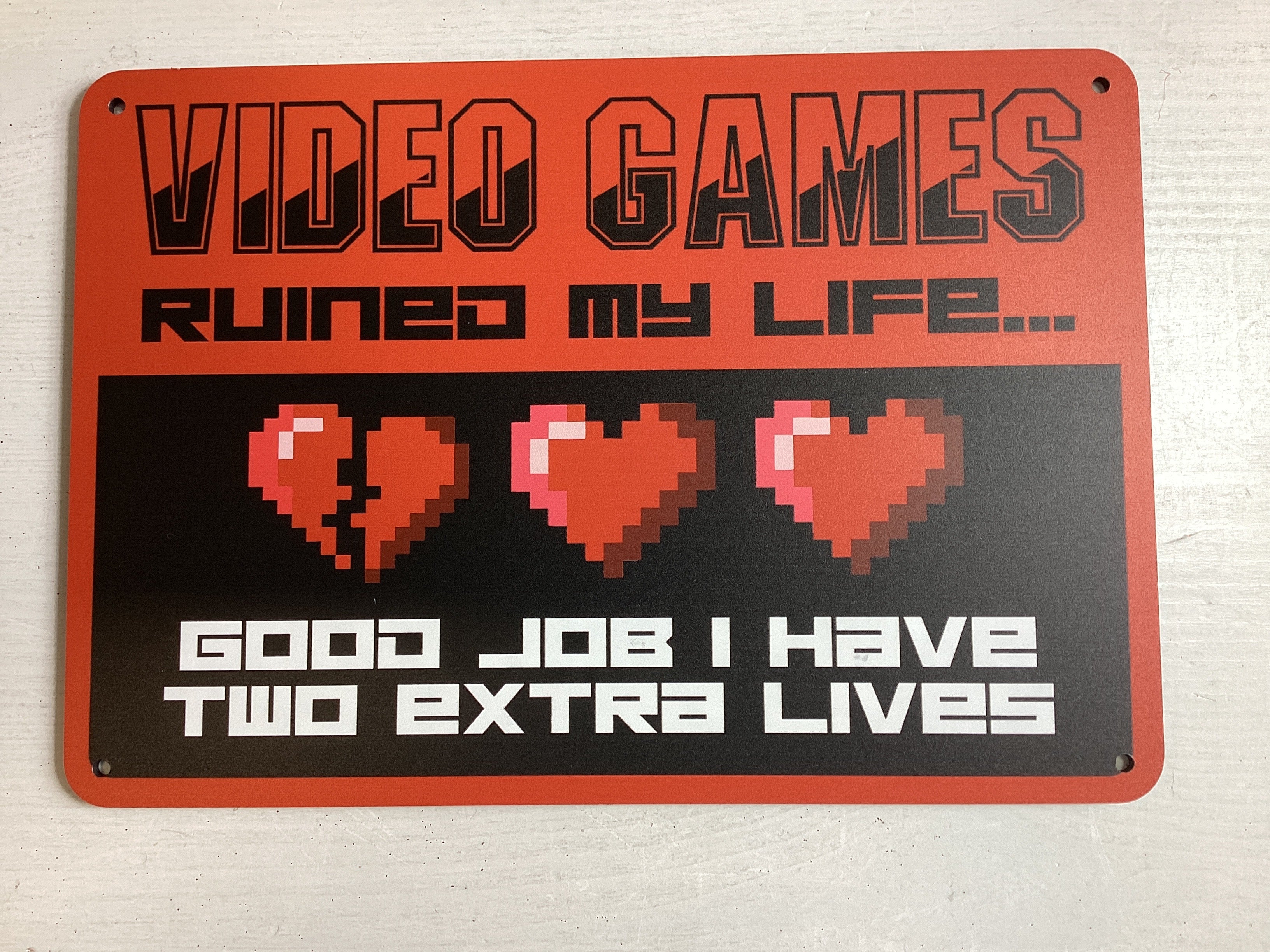 Video Games - vintage metal sign