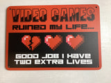 Video Games - vintage metal sign