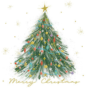 Christmas tree sketch - Pack of 6 Charity Christmas cards